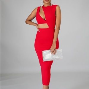 SLASHED BODY-CON DRESS